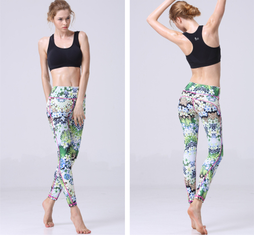 Medida moda mujer brillante lycra polainas los pantalones yoga