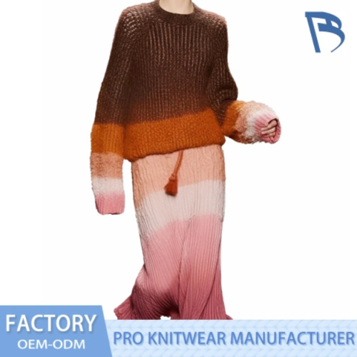 kg-60 Set Knit Coklat & Oren Patchwork