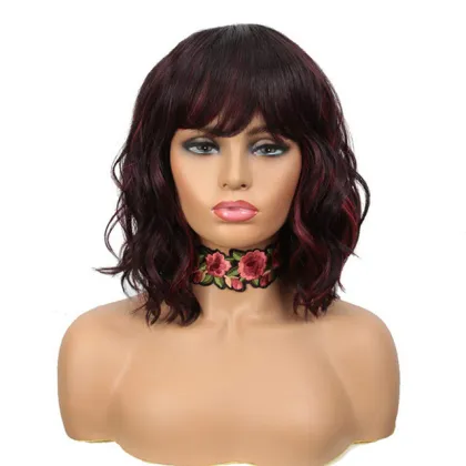 Rebecca Fashion  Pink Wig Cosplay Wig Short Wig For Black Women Straight Hair Synthetic Heat Resistant 12 Inch cosplay synthetic