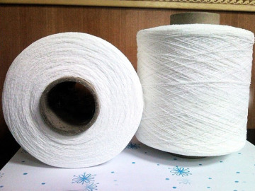 Rubber Covered Yarn for Gloves, Knitting, White/Dyed