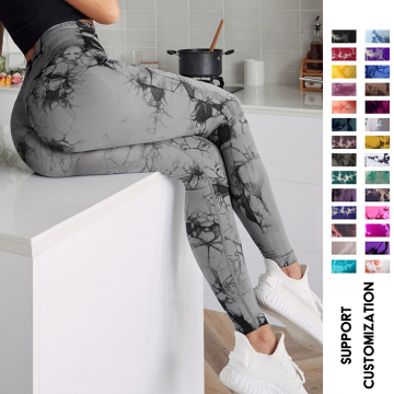 Tie Dye Push Up Scrunch Butt tillen Sport Gym naadloze training strakke leggings voor vrouwen