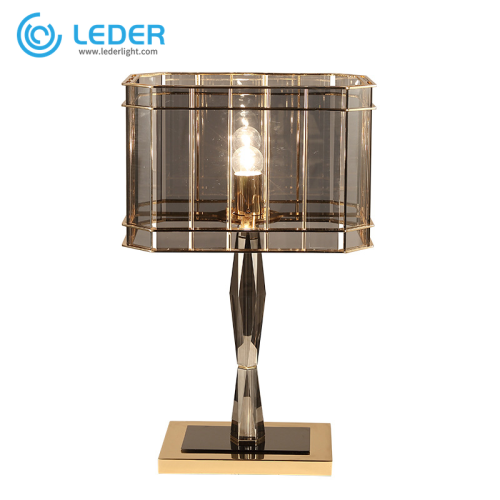 LEDER glazen gouden bedlamp