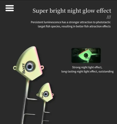 Glow-in-the-Dark Double Hook Lead Head for Deep Sea Fishing (80-200g)