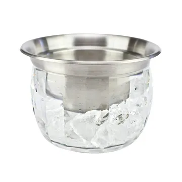 Ice Chilled 25oz Round Stainless Steel Serving Bowl with Base for Fruit Salad