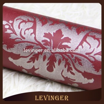 Levinger China 3D Vinyl Red Damask Floral Wallpaper For Home Decoration