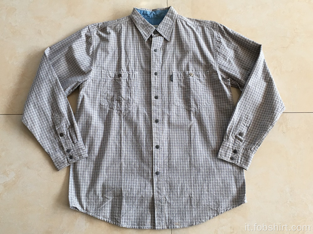 Camicia a quadri a maniche lunghe casual