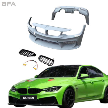 BMW 3 Series F30/F35 3D Front and Rear Bumper Body Kit - Modified