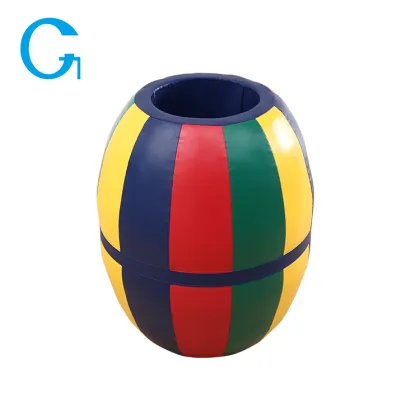 Kids indoor climbing play equipment rainbow barrel soft play gym