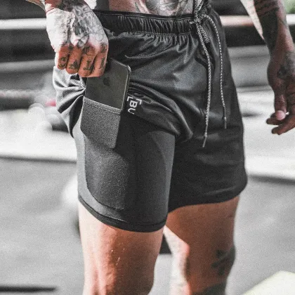 Custom Mesh Shorts 2-in-1 Gym Shorts for Men OEM ODM Camouflage Shorts