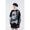 Herren Anime Girl Grafik -Crewneck -Pullover