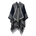 Women's Printed Tassel Open Shawl