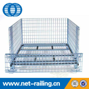 Galvanized warehouse collapsilbe stackable steel wire cage