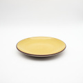 Gele minimalistische keramische platen gewone keramische platen
