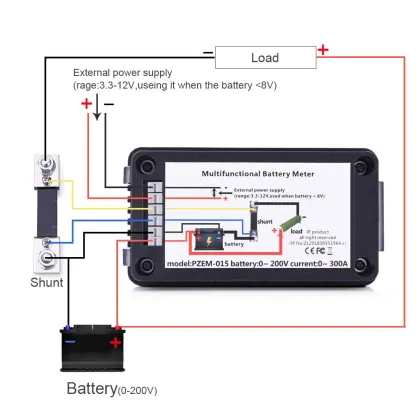 Digital MT Battery Monitor Meter Kit for Cars, RVs, and Solar Systems