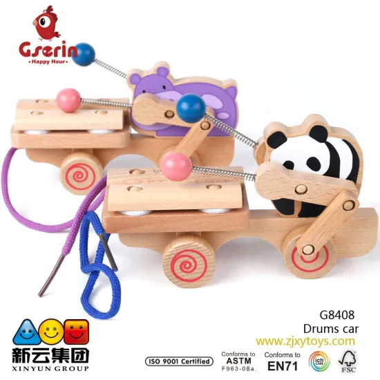 Multi-functional wooden Animal car toys for kids