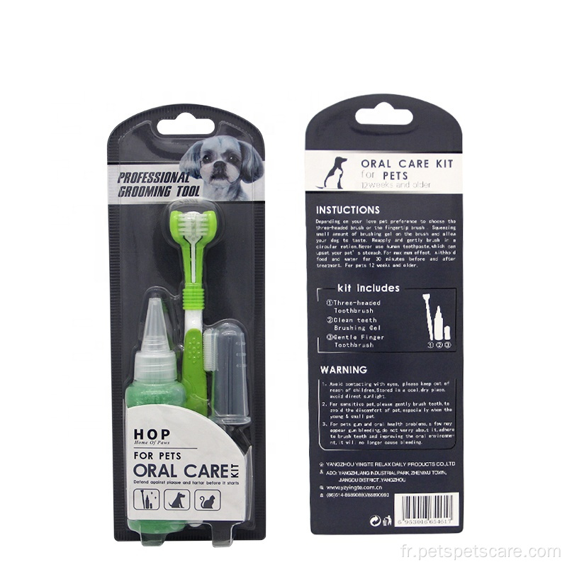 Brosse à dents de chien de chat et jeu de dentifrice