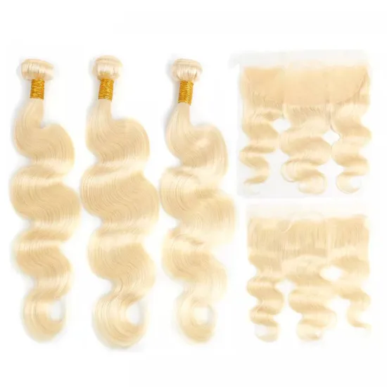 Free Shipping Human Hair Extension Virgin Indian Hair Raw Unprocessed 613 Bundles With Closure