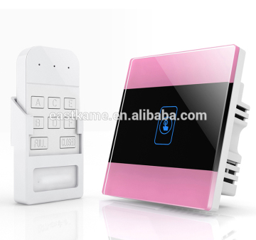 Pink 1Gang Crystal Glass Panel 433MHZ WIFI Smart Light Power Remote Switch