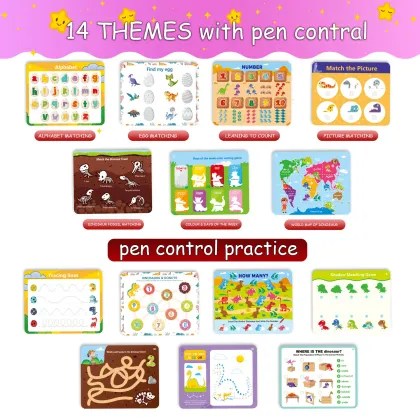 Velcro Busy Dinosaur Quiet Book for Early Childhood Education