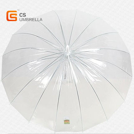 White J Handle 16k Poe/PVC Straight Umbrella (YS-T1002A)