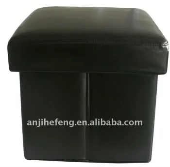 PU leather foldable square storage ottoman, storage bench, footstool