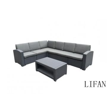 Set sofa luaran perbualan rotan 7 tempat duduk