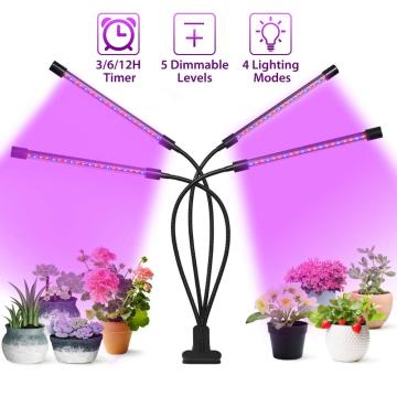 SHENPU Desk Grow Lamps: 5 Dimmable Levels, Four Heads for Indoor Plants