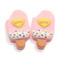 100 Psc doux Popsicle coeur amour Flatback résine Cabochon enfants jouets été nourriture perles charmes enfants Slime remplissage bricolage artisanat