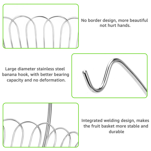 Hollow Fruit bowl Stainless Steel Fruit Basket with Banana Holder Supplier