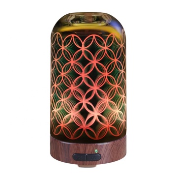 OEM ODM Custom ätherisches Ölbefeuchter mit 3D -Glas und 7 Farb -LED -Leuchten