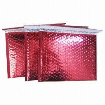 Red Self-adhesive Metallic Bubble Envelope Bag, Lightweight and Small Volume for Post Savings