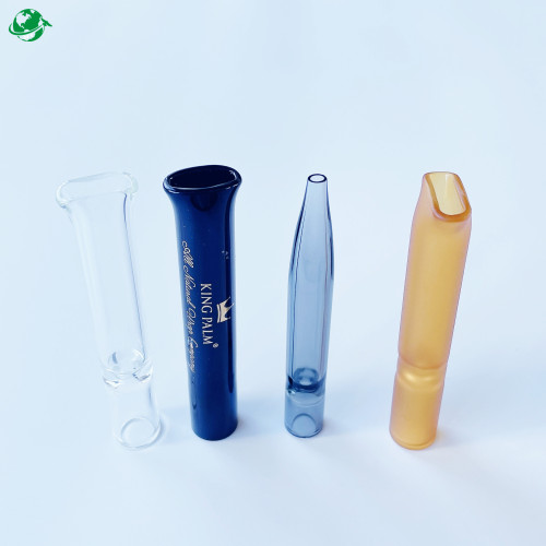 Cigarette Cooling Tube Long size clear glass one hitter with cap Supplier