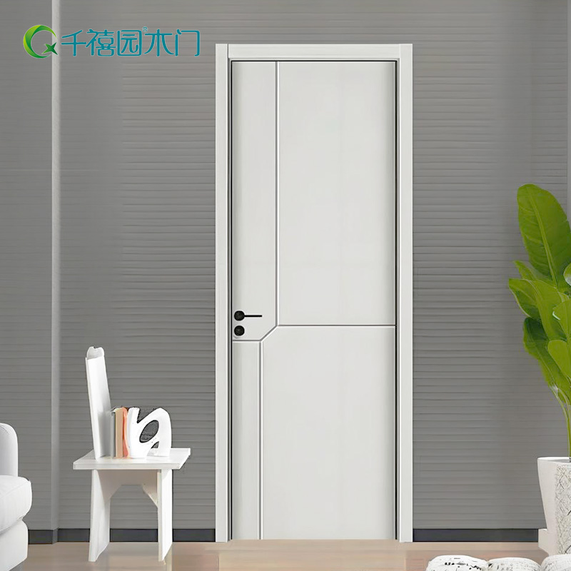 Porta de madeira moderna para quarto doméstico