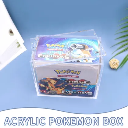 Custom Transparent Magnetic Acrylic Pokemon TCG Booster Box with Funko Pop Cases for Playing Cards