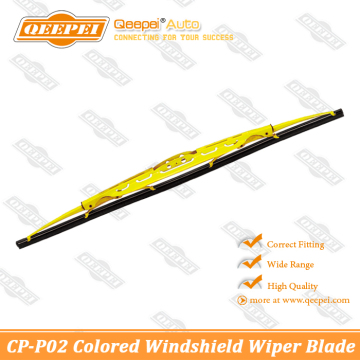 QP-P02: High quality crazy design colorful chromed yellow windshield wipers and more other colors
