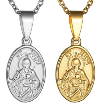 Yiwu Aceon Stainless Steel Oval Devil Grim Reaper Skull ST.JUDE Pendant