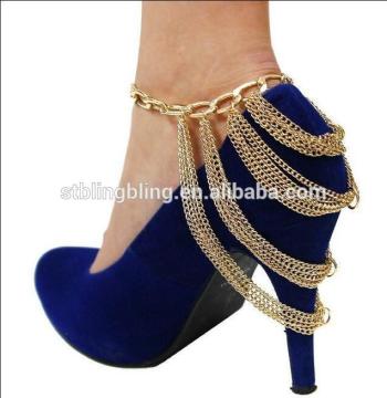 Fancy multi-layer Tassel Metal Anklet for Women