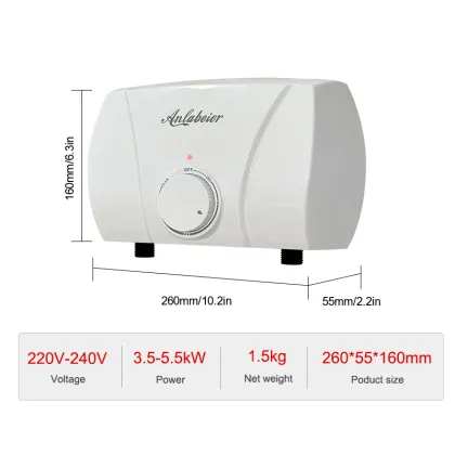SS304 Electric Water Heater for Bathroom Shower - Terma De Agua Caliente 5500
