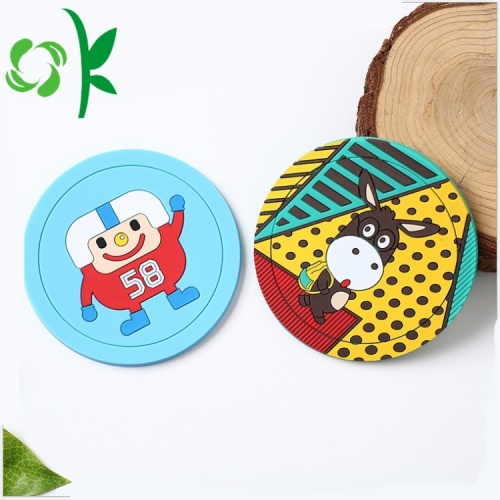 Logo Silikon Embossed Candy Color Cup Coaster Bukan slip