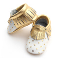 Mocassino Baby White Spot d&#39;Oro