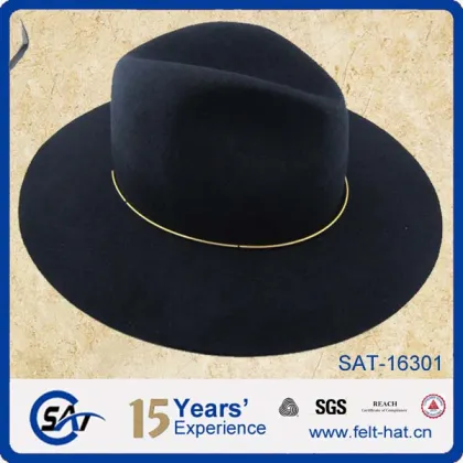 New dome Rolled Pure Wool Large Rims Side Winter women fedora hat Fashion Stetson Hats Fedora