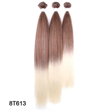 Wholesale Ombre Black Blonde Long Straight Package Hair Bundles Weft WeaveSynthetic Hair Bundles Extension Hair Weaves For Women