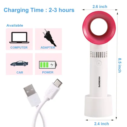 Portable USB Rechargeable Leafless Mini Personal Cooling Fan
