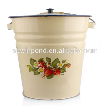 Yellow enamel customized food-grade bucket with cover
