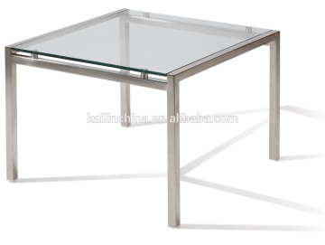new design good price suqare shape glass top with metal leg trade assurance customized square office tea desk
