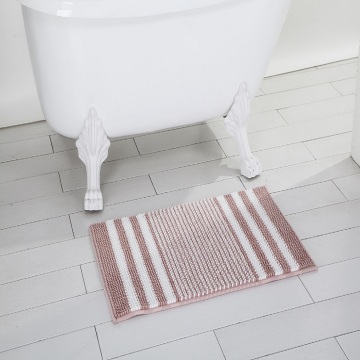 Small Ombre Chenille Bathroom Rug - Water Absorbent, Non-Slip, and Washable Shower Mat