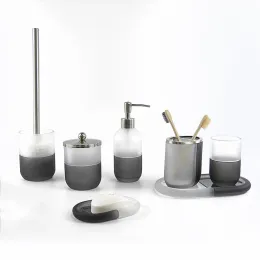grey. Bathing Set Glass Bottle