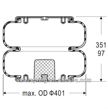 EZ RIDE 8030160 gas-filled air bellow 2B14-365 rubber air suspension system/ double convoluted air spring
