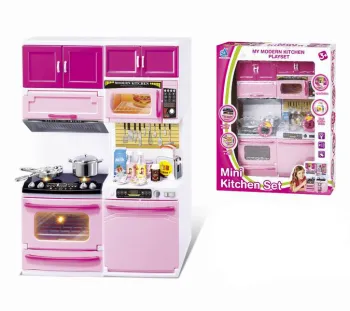 Newest Item Pastic Children Kitchen Toy Play set With light with music with doll
