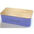 Caja de pan con tapa de tablero de corte de bambú